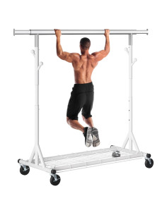 Perchero de Ropa Gewudraw Plegable Ajustable 240 kg Blanco