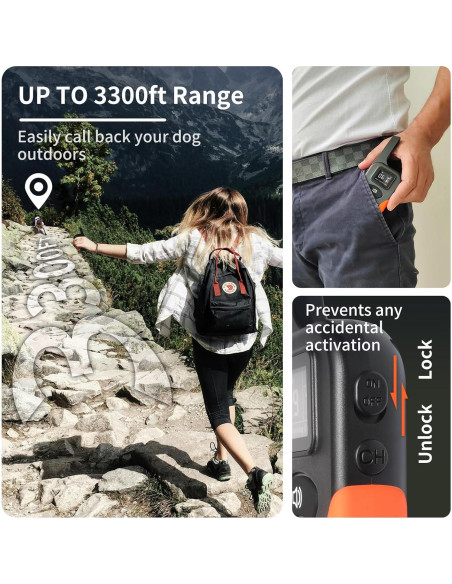 Collar de Entrenamiento PaiPaitek Sin Choque 1000m Impermeable