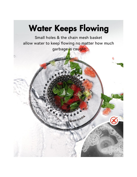 Colador de Drenaje de Fregadero Acero Inoxidable 304 4 Pcs