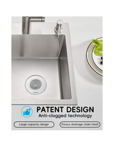 Colador de Drenaje de Fregadero Acero Inoxidable 304 4 Pcs