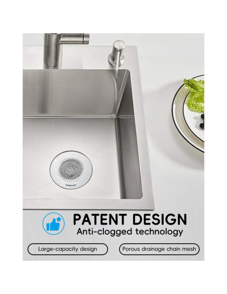 Colador de Drenaje de Fregadero Acero Inoxidable 304 4 Pcs