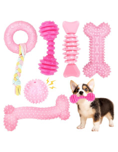 Juguetes para Cachorros CGBD - Paquete de 6 Rosa Masticables