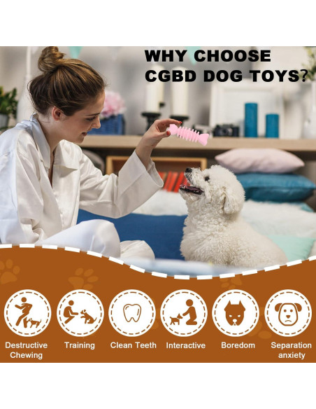 Juguetes para Cachorros CGBD - Paquete de 6 Rosa Masticables