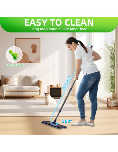 Juego de trapeador y cubo 360 ZJSYJJ con escurridor