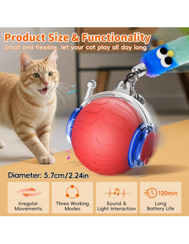 Juguete Interactivo para Gatos UPSKY Bola Eléctrica 5.7cm