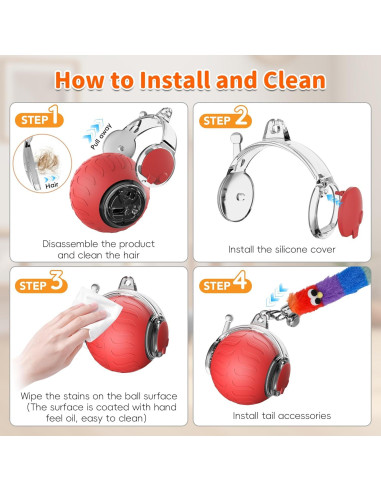 Juguete Interactivo para Gatos UPSKY Bola Eléctrica 5.7cm