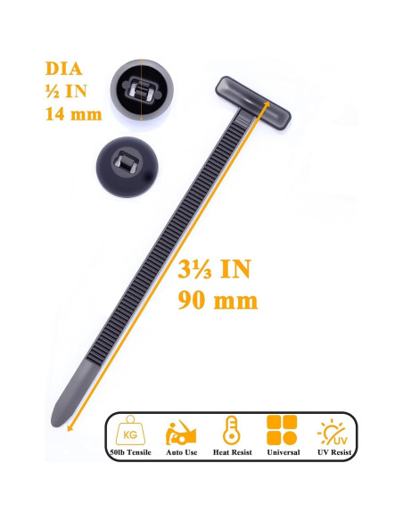 50 Hebillas de Bridas Universales Nylon Suijiang 90mm Auto