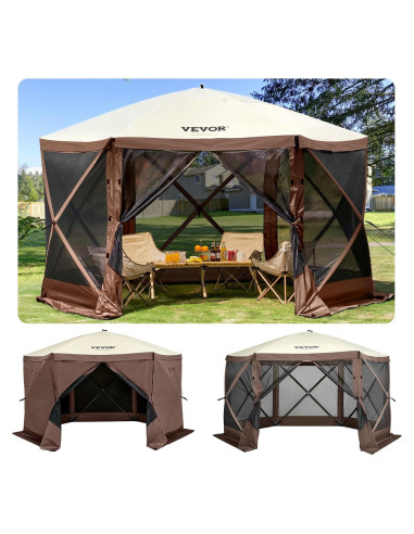 Carpa Plegable VEVOR 3x3m con Ventanas y Estacas para Camping