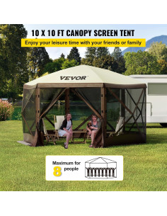 Carpa Plegable VEVOR 3x3m con Ventanas y Estacas para Camping 2