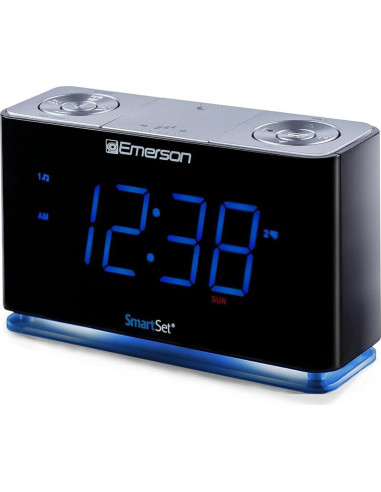 Reloj Despertador Emerson CKS1507 Bluetooth LED USB Negro