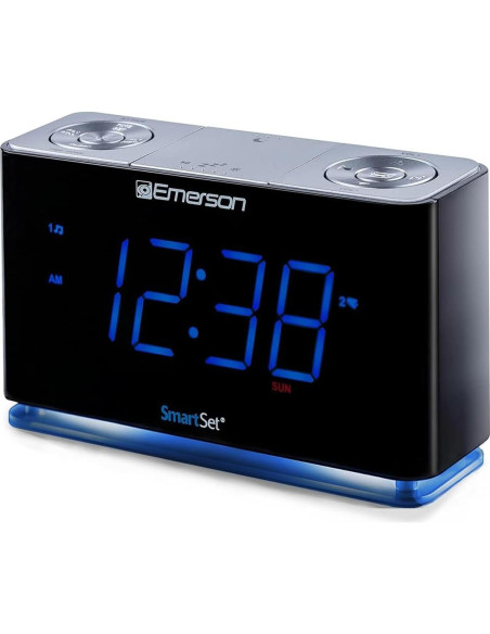 Reloj Despertador Emerson CKS1507 Bluetooth LED USB Negro