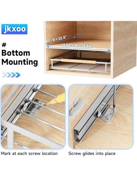 Organizador Expandible de Gabinete jkxoo 2 Paquetes Acero Inoxidable