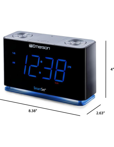 Reloj Despertador Emerson CKS1507 Bluetooth LED USB Negro