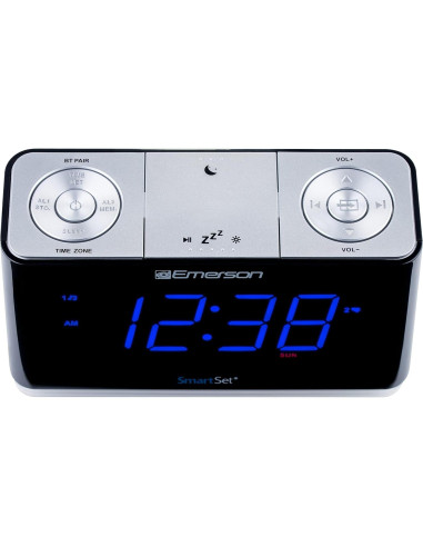 Reloj Despertador Emerson CKS1507 Bluetooth LED USB Negro