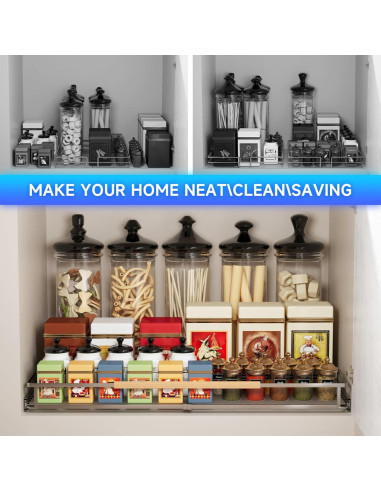 Organizador Expandible de Gabinete jkxoo 2 Paquetes Acero Inoxidable