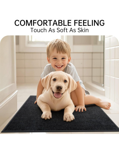 Alfombra de Baño Mecko 40x60cm Antideslizante Negra