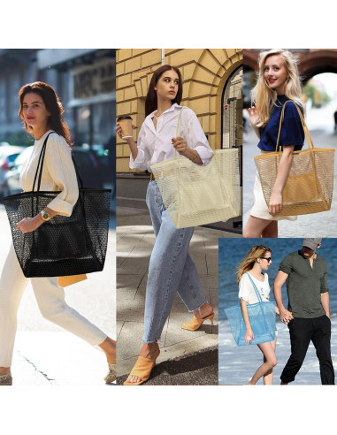 Bolsa de Playa de Malla VOROLO para Mujeres 50.8x39.9cm