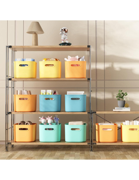 Cajas de Almacenamiento Coloridas BOBIBOSS - Paquete de 8, 24.6x17x14.5 cm