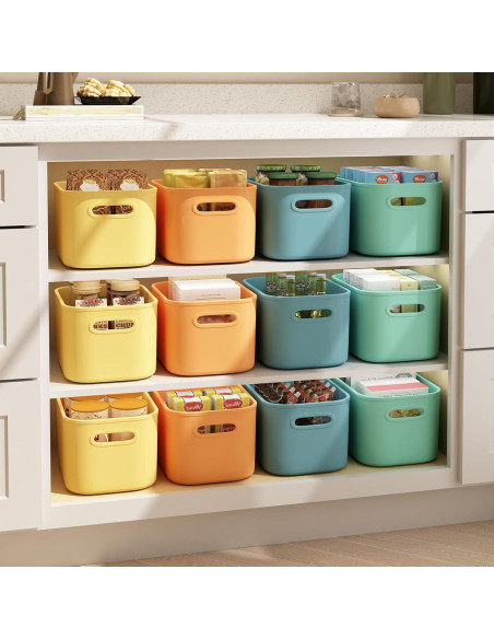 Cajas de Almacenamiento Coloridas BOBIBOSS - Paquete de 8, 24.6x17x14.5 cm