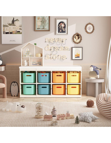 Cajas de Almacenamiento Coloridas BOBIBOSS - Paquete de 8, 24.6x17x14.5 cm