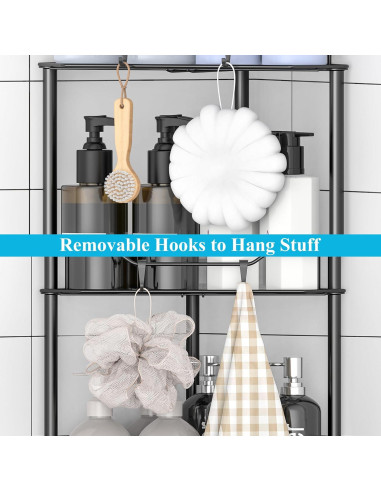 Organizador de Ducha de Pie HuggieGems 3 Niveles Negro