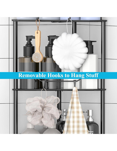 Organizador de Ducha de Pie HuggieGems 3 Niveles Negro