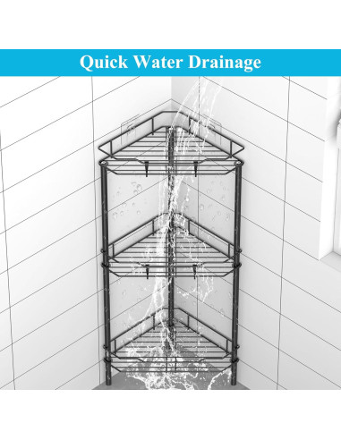 Organizador de Ducha de Pie HuggieGems 3 Niveles Negro