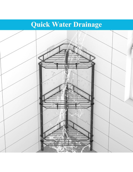 Organizador de Ducha de Pie HuggieGems 3 Niveles Negro