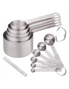 Juego de Tazas y Cucharas Medidoras Smithcraft 13 Piezas Acero Inoxidable
