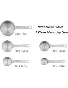 Juego de Tazas y Cucharas Medidoras Smithcraft 13 Piezas Acero Inoxidable 2