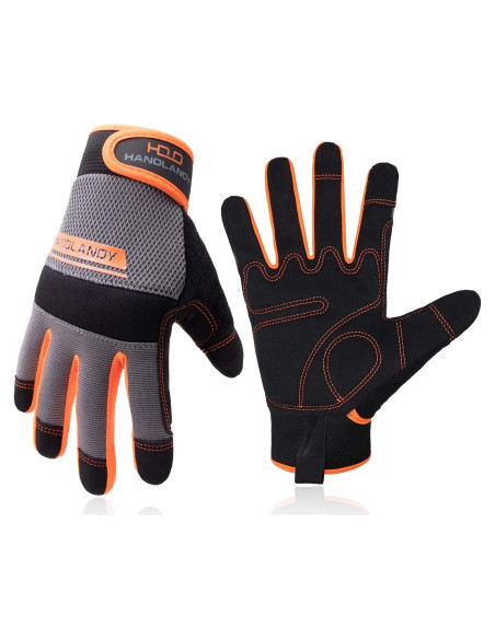 Guantes de Trabajo HLDD HANDLANDY 2X Grande Naranja Táctiles
