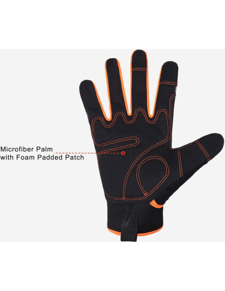 Guantes de Trabajo HLDD HANDLANDY 2X Grande Naranja Táctiles