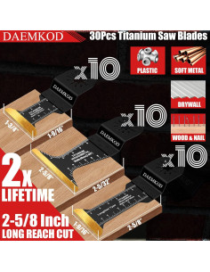 Hojas de sierra oscilante de titanio DAEMKOD 30 piezas para metal 2
