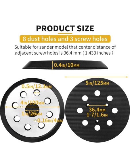 Discos de Lijado 5" Gnellkoor para Lijadora Orbital DeWalt - Paquete de 4