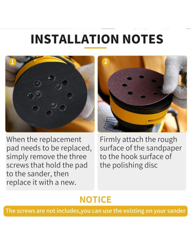 Discos de Lijado 5" Gnellkoor para Lijadora Orbital DeWalt - Paquete de 4