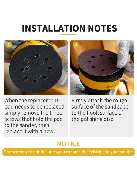 Discos de Lijado 5" Gnellkoor para Lijadora Orbital DeWalt - Paquete de 4