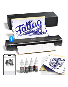 Impresora de Tatuajes Phomemo TP81 con 20 Papeles y Gel