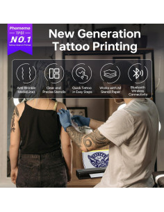 Impresora de Tatuajes Phomemo TP81 con 20 Papeles y Gel 2