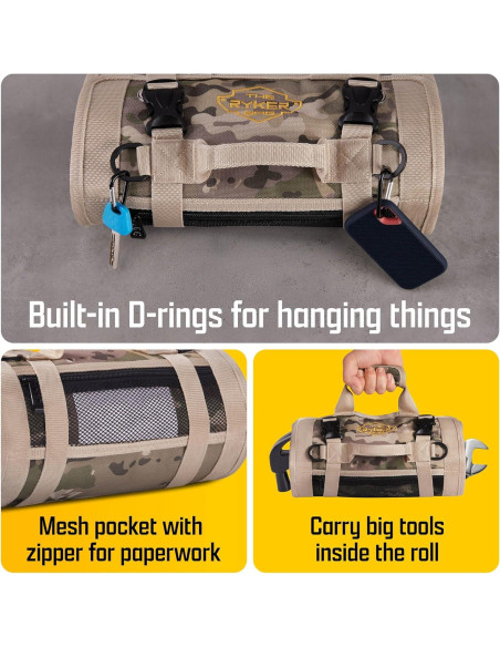 Bolsa de Herramientas Enrollable Ryker Camuflaje 32x51.5cm