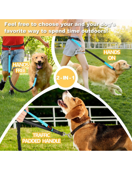 Correa para Perros Manos Libres Laqibak Ajustable 1.28-2.04m