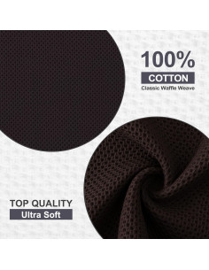 Kitinjoy Paños de Cocina 100% Algodón 6 Piezas 30x30 cm Marrón 2