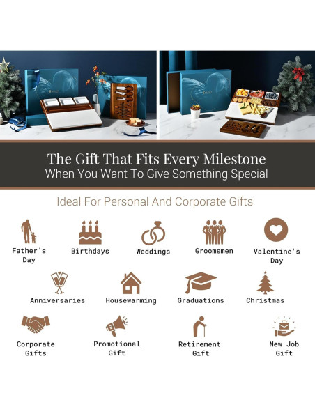 Tabla de Queso Shanik de Madera de Acacia y Mármol 40.6 cm