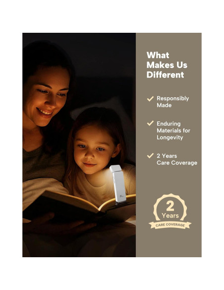 Luz de Libro LED 86lux Recargable Clip-On 3 Temperaturas