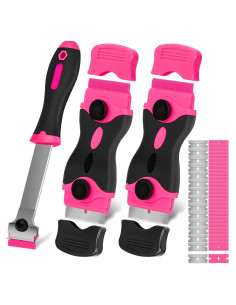 Conjunto de Raspadores THINKWORK 3Pcs Rosa con 45 Cuchillas