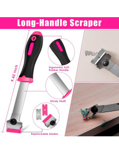 Conjunto de Raspadores THINKWORK 3Pcs Rosa con 45 Cuchillas 2