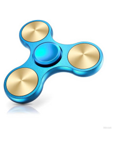 Fidget Spinner ATESSON Metal Azul, Acero Inoxidable, 10.2 cm
