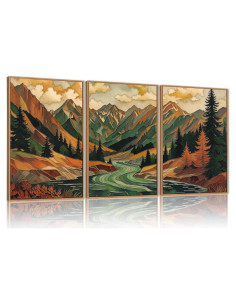 Conjunto de Arte de Pared Abstracto Boho HPINUB 60x90 cm