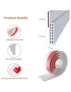 Tapón de Draft para Puerta Ohuhu 100 cm x 8.5 cm Blanco 2