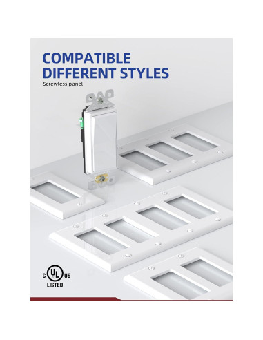 Interruptor de Luz AIDA Un Solo Polo 15A Blanco Brillante (Paquete de 10)