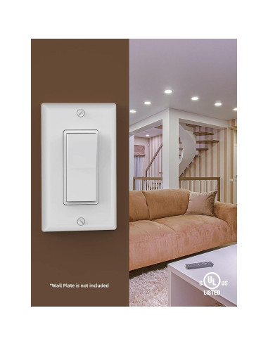 Interruptor de Luz AIDA Un Solo Polo 15A Blanco Brillante (Paquete de 10)